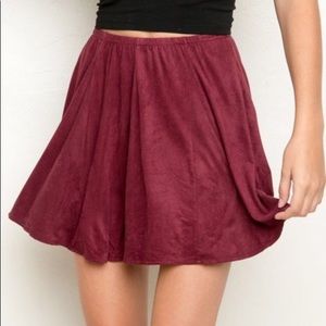 Brandy Melville Maroon Skater Skirt